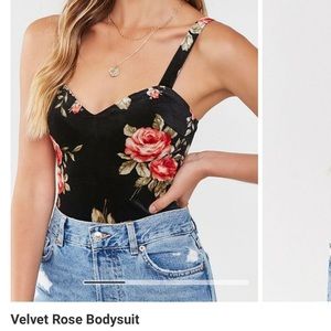 Forever 21 size S velvet rose bodysuit. Never worn new with tags